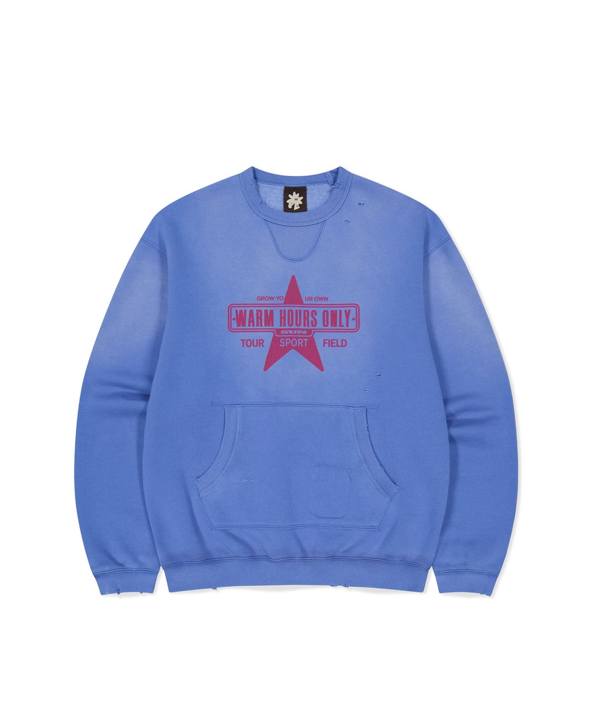 썬러브투어(SUNLOVETOUR) Faded Patch Pocket Crew Blue