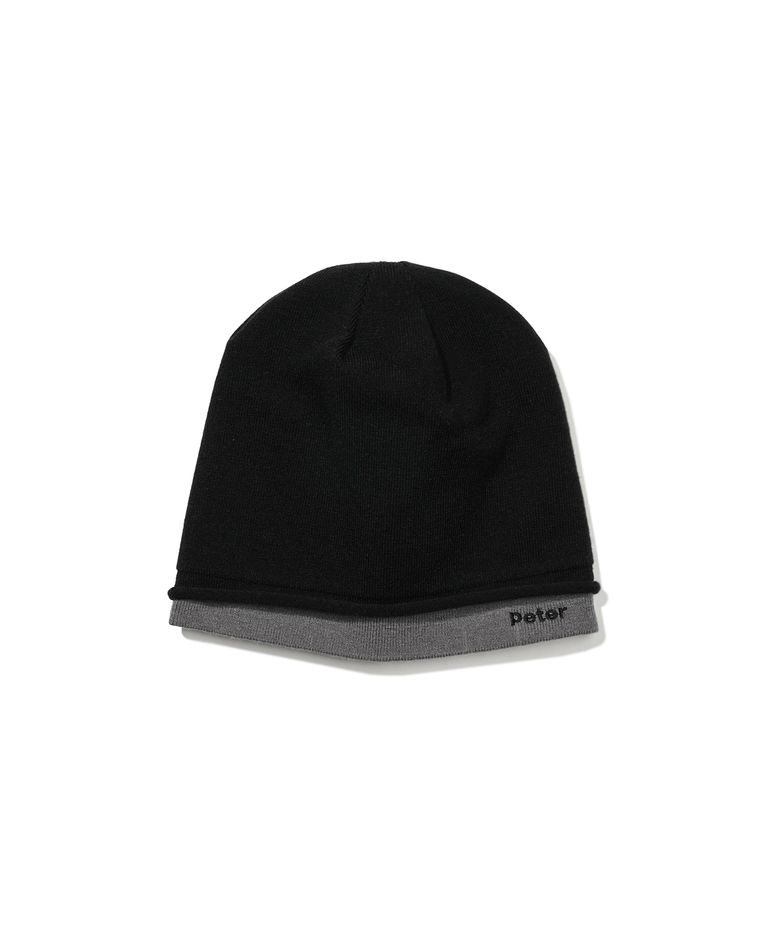 PETER LAYERED BEANIE - BLACK