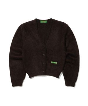 (W) PETER BRUSHED CARDIGAN - BROWN