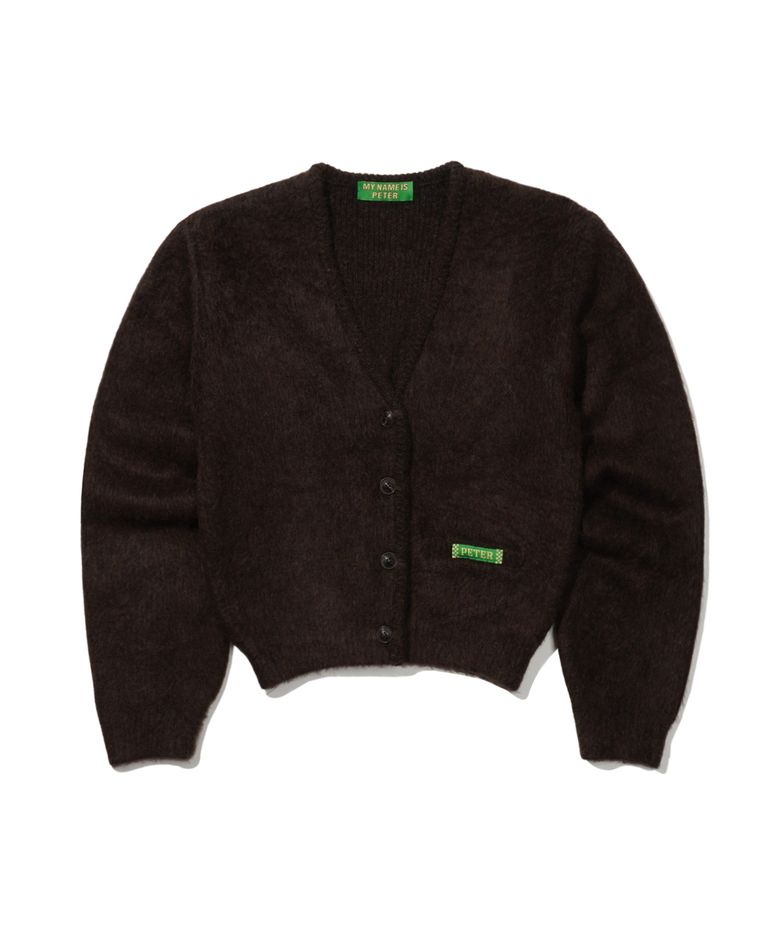 (W) PETER BRUSHED CARDIGAN - BROWN