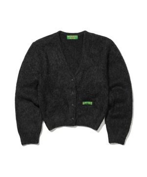 (W) PETER BRUSHED CARDIGAN - CHARCOAL