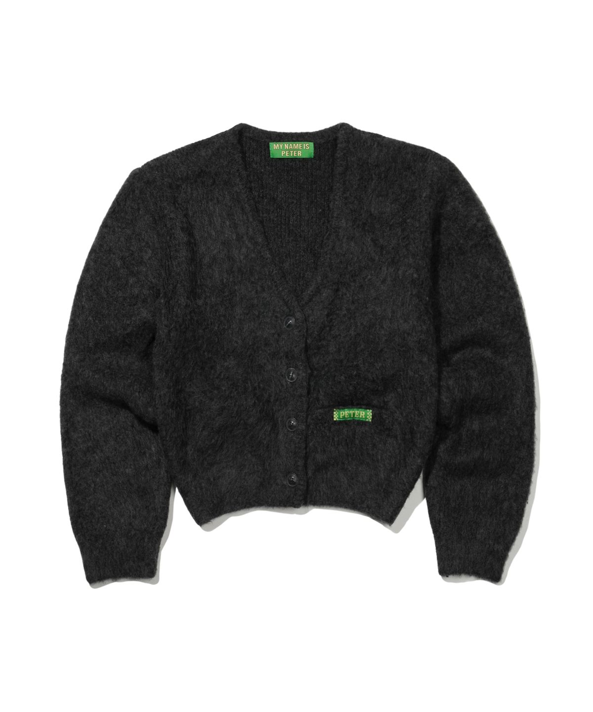 마이네임이즈피터(MYNAMEISPETER) (W) PETER BRUSHED CARDIGAN - CHARCOAL