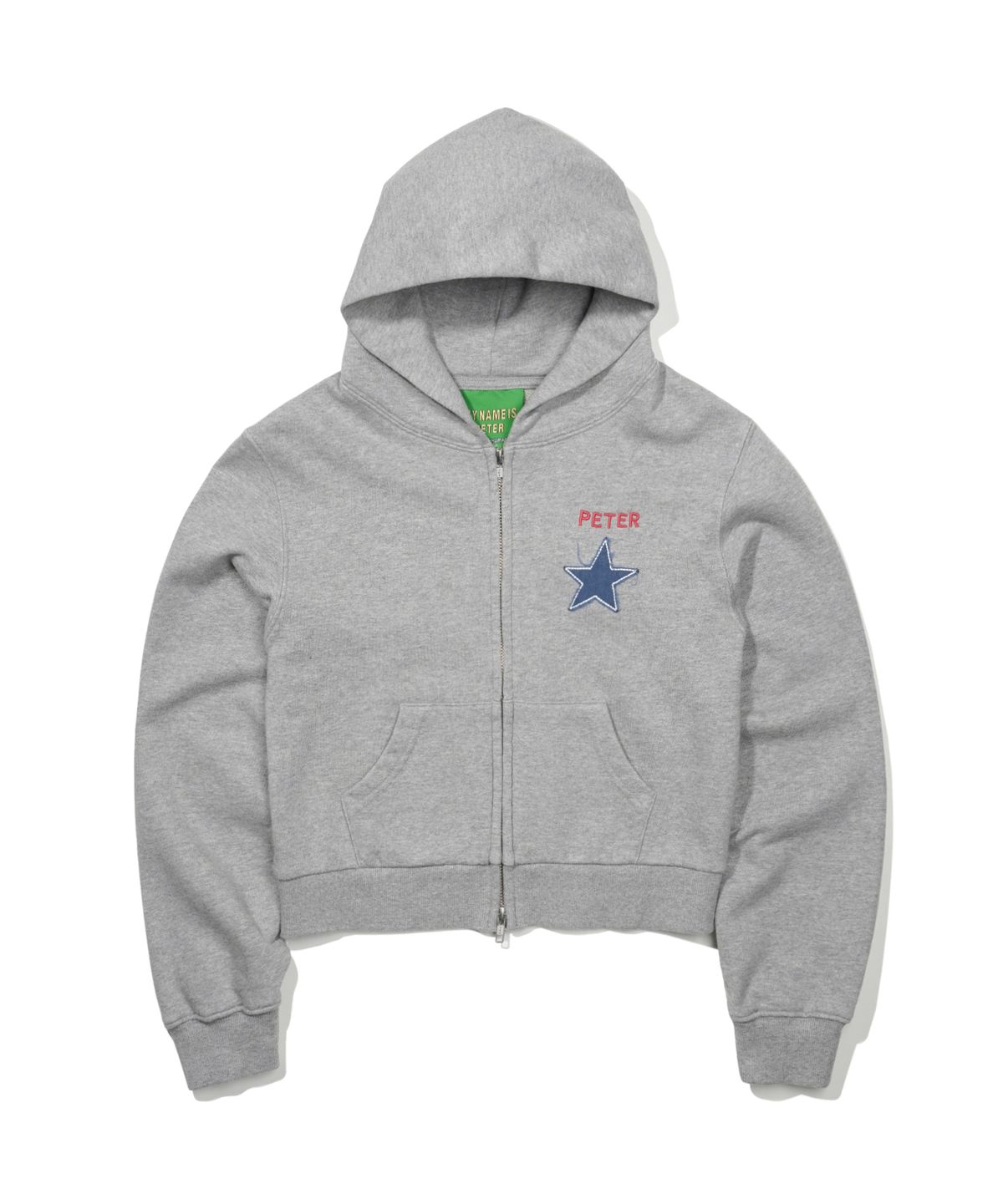 마이네임이즈피터(MYNAMEISPETER) (W) PETER STAR APPLIQUE ZIP HOODIE - GRAY