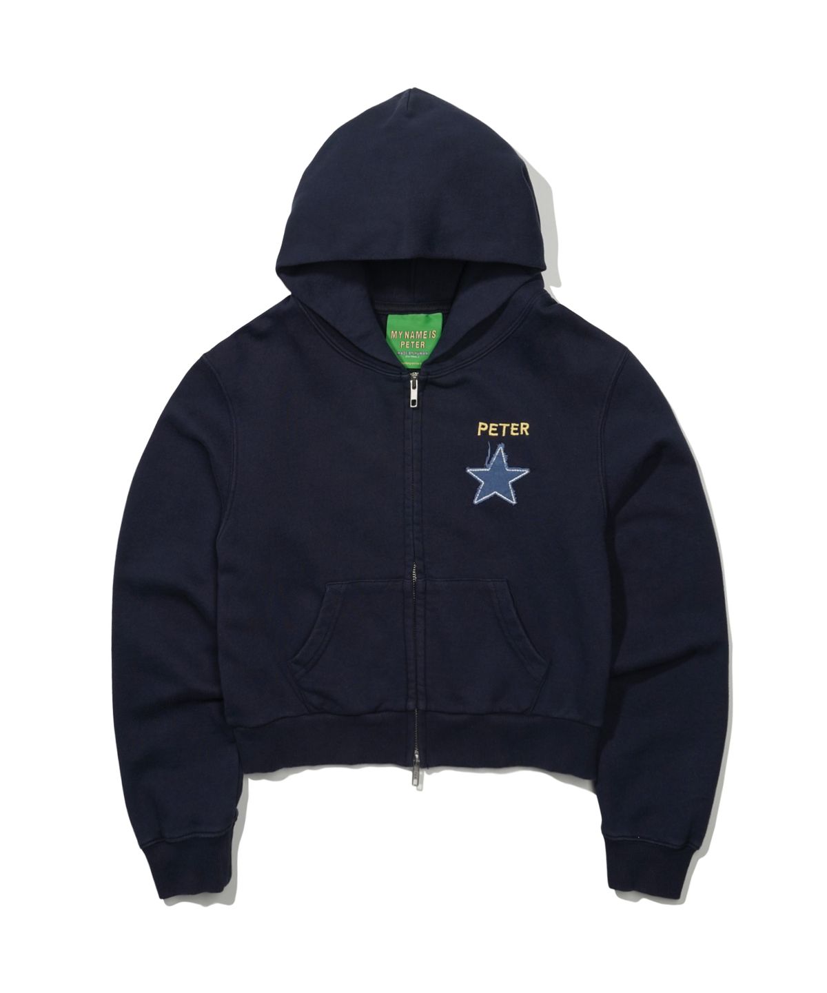 마이네임이즈피터(MYNAMEISPETER) (W) PETER STAR APPLIQUE ZIP HOODIE - NAVY