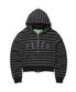 (W) PETER APPLIQUE STRIPE ZIP HOODIE - CHARCOAL