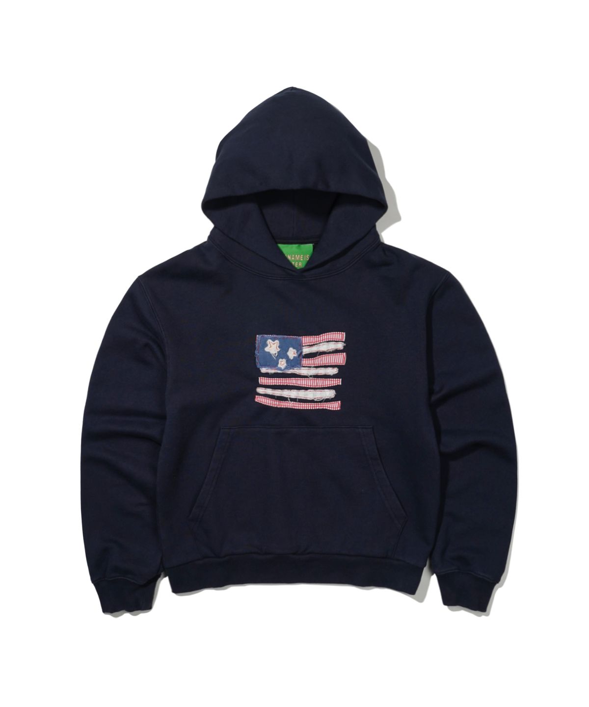 마이네임이즈피터(MYNAMEISPETER) (W) USA FLAG APPLIQUE HOODIE - NAVY