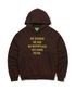 SLOGAN HOODIE - BROWN