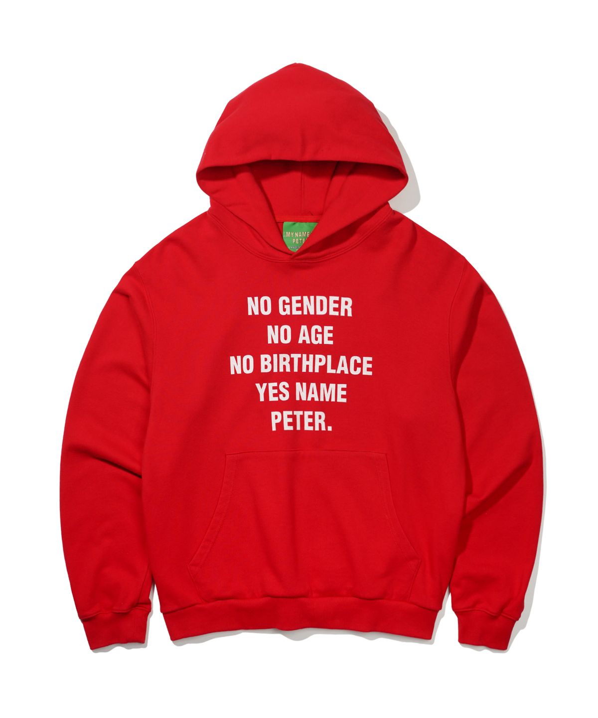 마이네임이즈피터(MYNAMEISPETER) SLOGAN HOODIE - RED