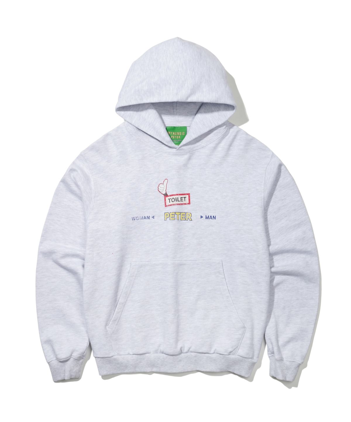 마이네임이즈피터(MYNAMEISPETER) TOILET SIGN HOODIE - LIGHT GRAY