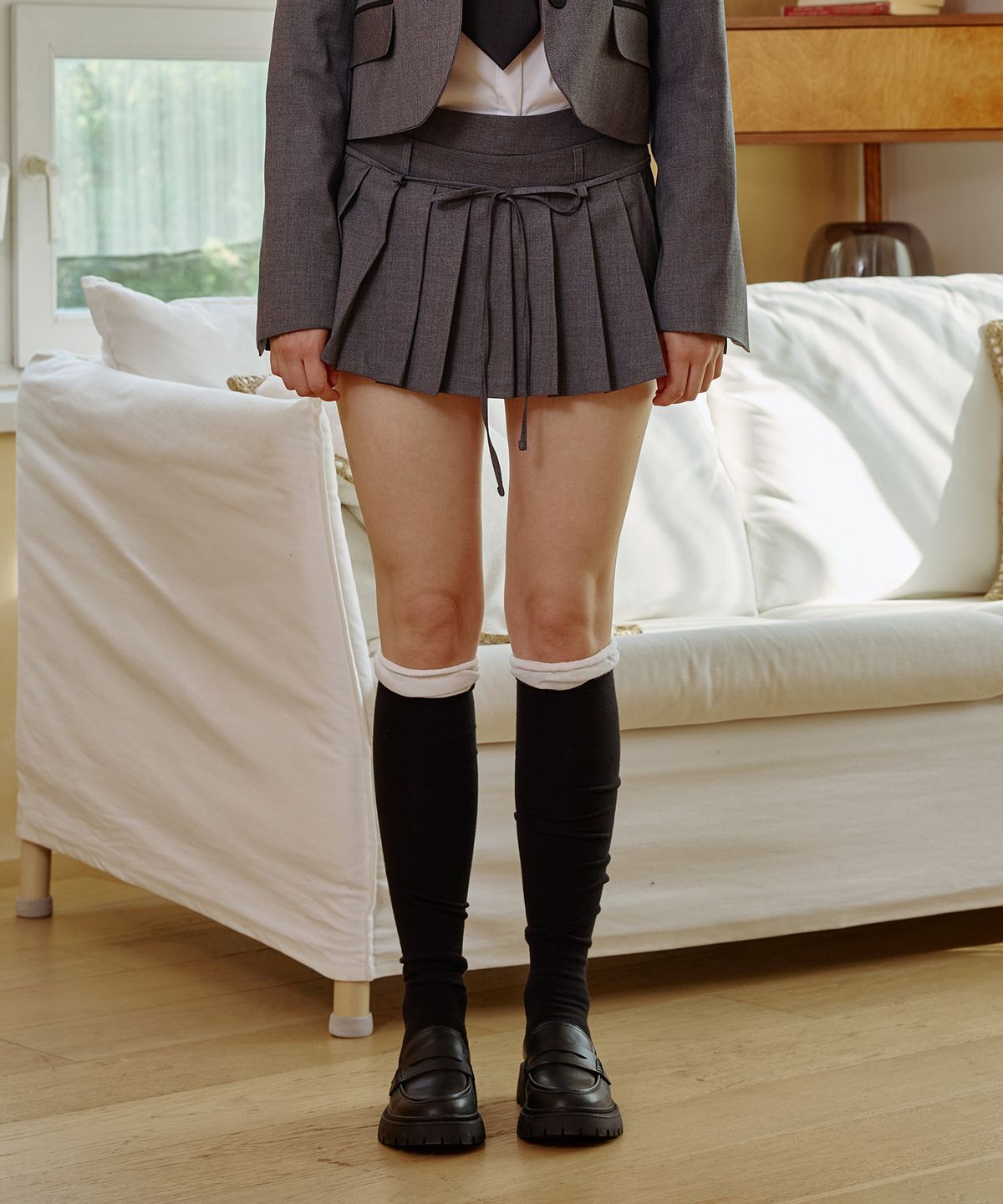 아리킴(ARIKIM) ASTRAL PLEATS SKIRT PANTS / CHARCOAL