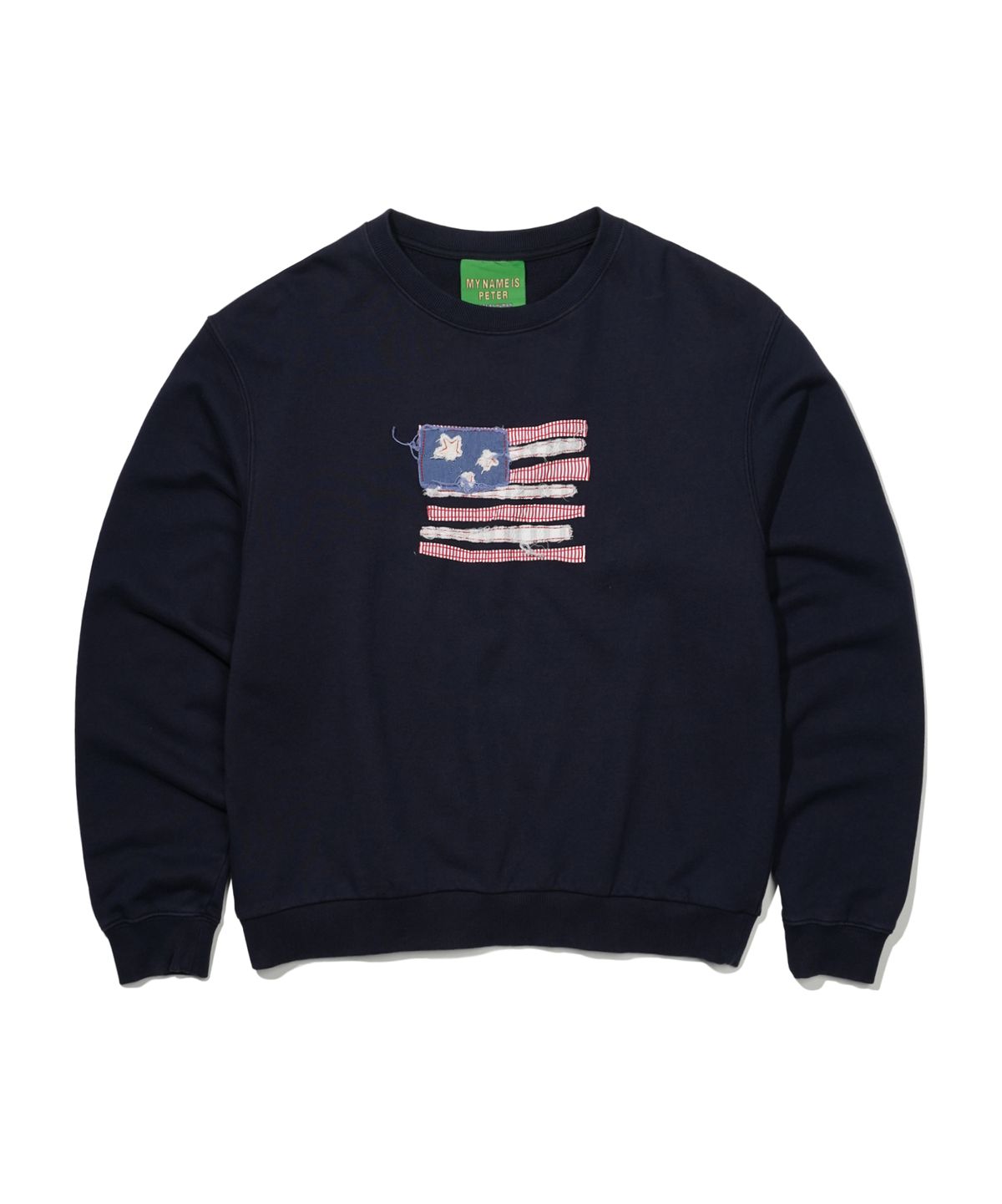 마이네임이즈피터(MYNAMEISPETER) USA FLAG APPLIQUE SWEATSHIRT - NAVY