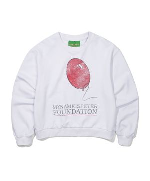 (W) PETER RED BALLOON SWEATSHIRT - WHITE