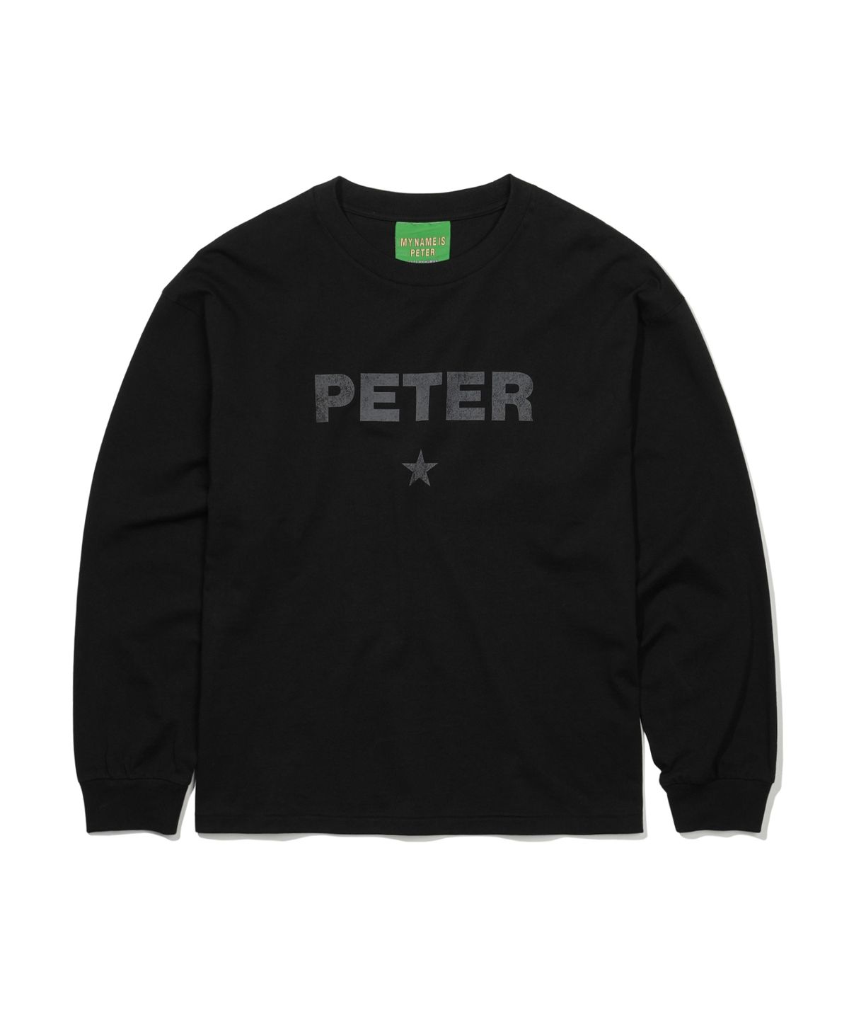 마이네임이즈피터(MYNAMEISPETER) PETER STAR LONG SLEEVE T-SHIRT - BLACK