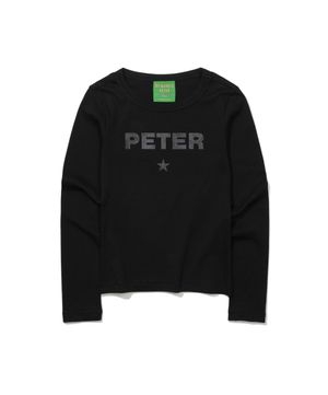 (W) PETER STAR LONG SLEEVE T-SHIRT - BLACK