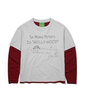 HOLLYWOOD LAYERED LONG SLEEVE T-SHIRT - GRAY