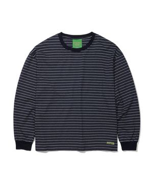 PETER INDIGO STRIPE LONG SLEEVE T-SHIRT - BLUE