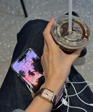 레트로 로즈골드 스퀘어 손목시계