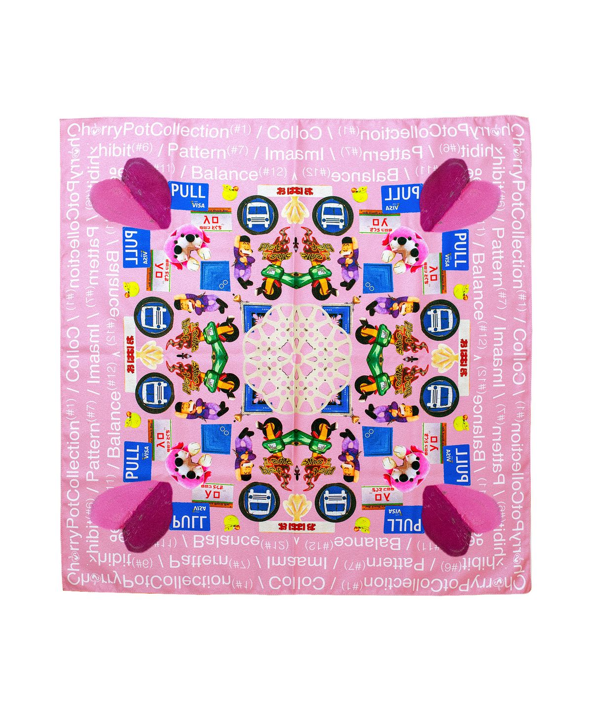 체리드라이버(CHERRY DRIVER) 체리 x 피오티 심볼 반다나 인디핑크