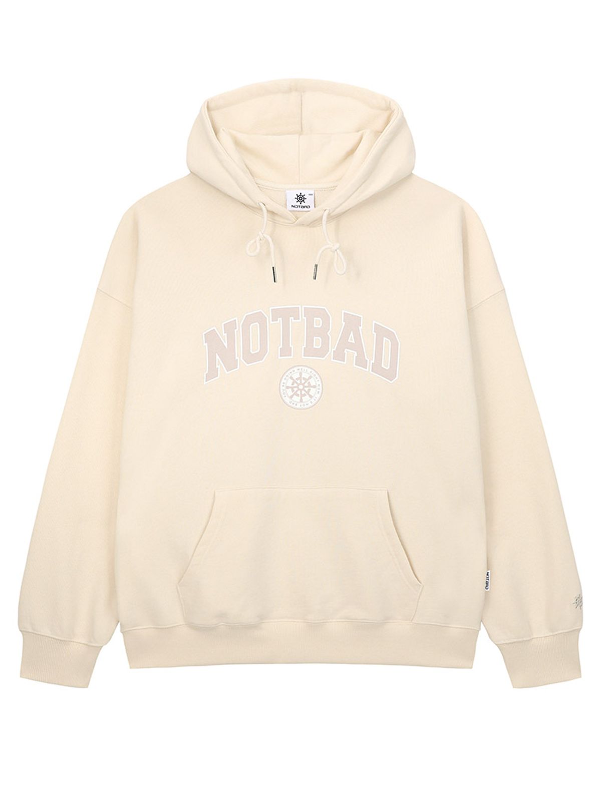 낫배드코리아(NOTBAD KOREA) 라운드 아치 로고 후드 - Beige