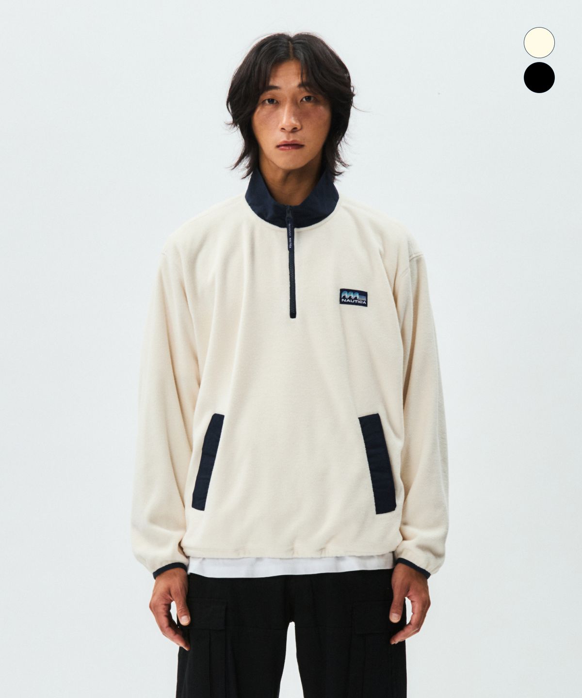 노티카(NAUTICA) 웨이브 폴라 패치워크 풀오버 NFL2115