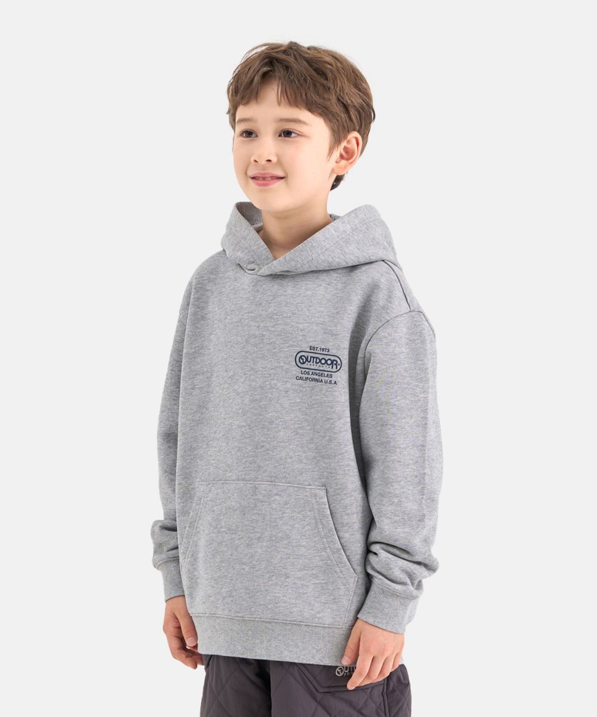 아웃도어 프로덕츠 키즈(OUTDOOR PRODUCTS KIDS) 에센셜 백그래픽 후드티 (멜란지) OD253IHD17_MLG