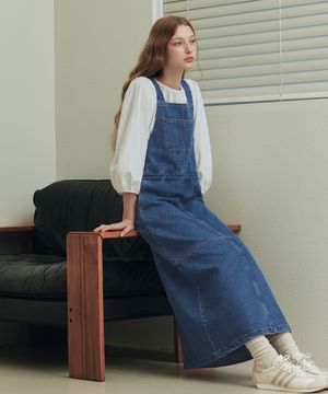 [2TYPE] 오버롤 데님 원피스 / 블루
