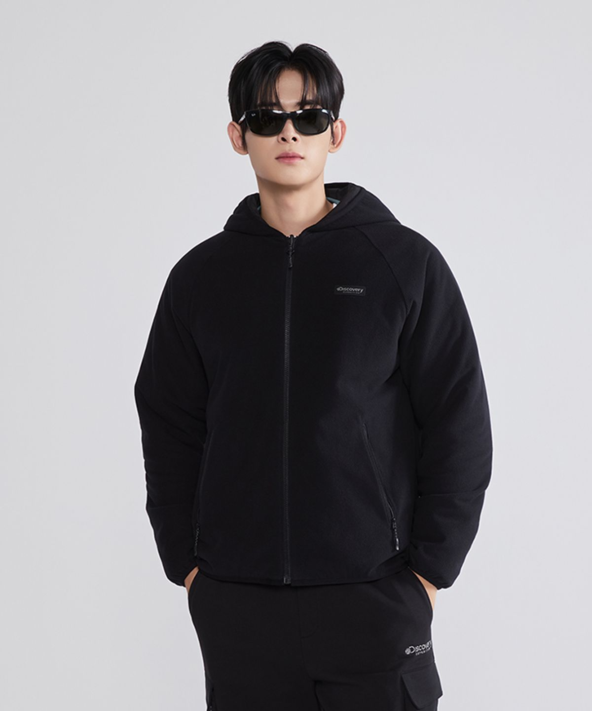 디스커버리 익스페디션(DISCOVERY EXPEDITION) 남성 그리드 리버시블 자켓 (BLACK)