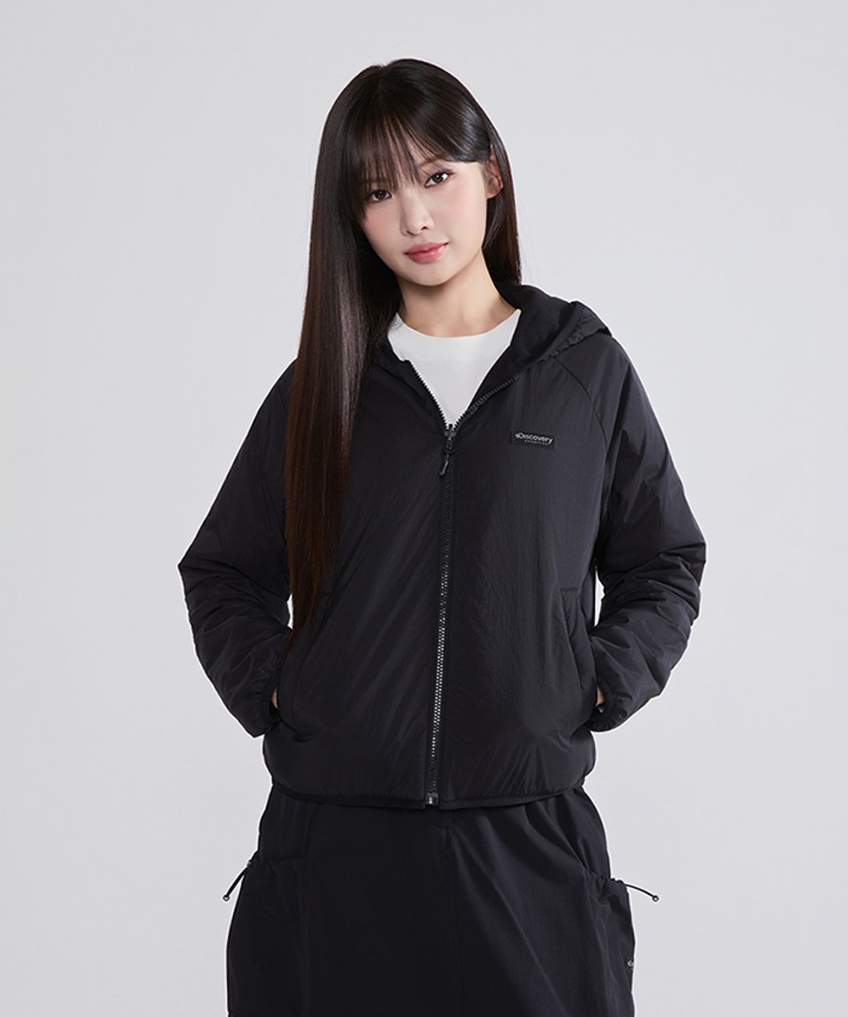 디스커버리 익스페디션(DISCOVERY EXPEDITION) 여성 그리드 리버시블 자켓 (BLACK)
