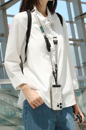 트래블러 슬링 스트랩 스마트폰 태그 홀더 핸드폰 줄 - 그레이