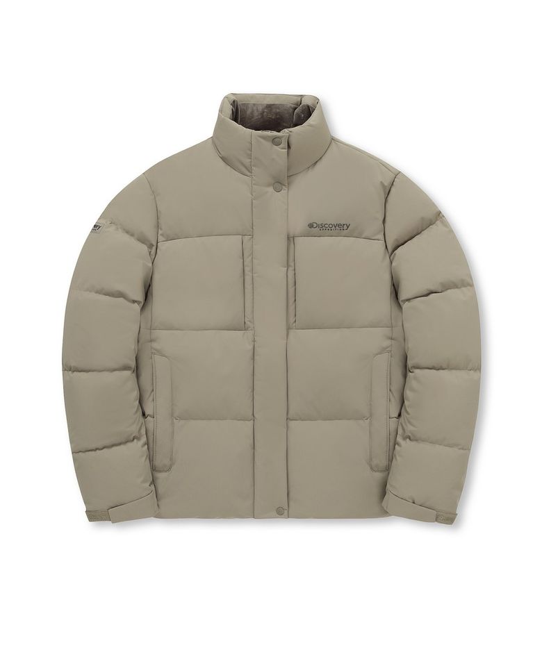 여성 레스터G 하이넥 구스다운 숏패딩 (BEIGE)