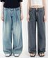 [2PACK] 노멀 태리 우먼 앞핀턱 와이드 데님 팬츠 7 Color [ULZD_9816]