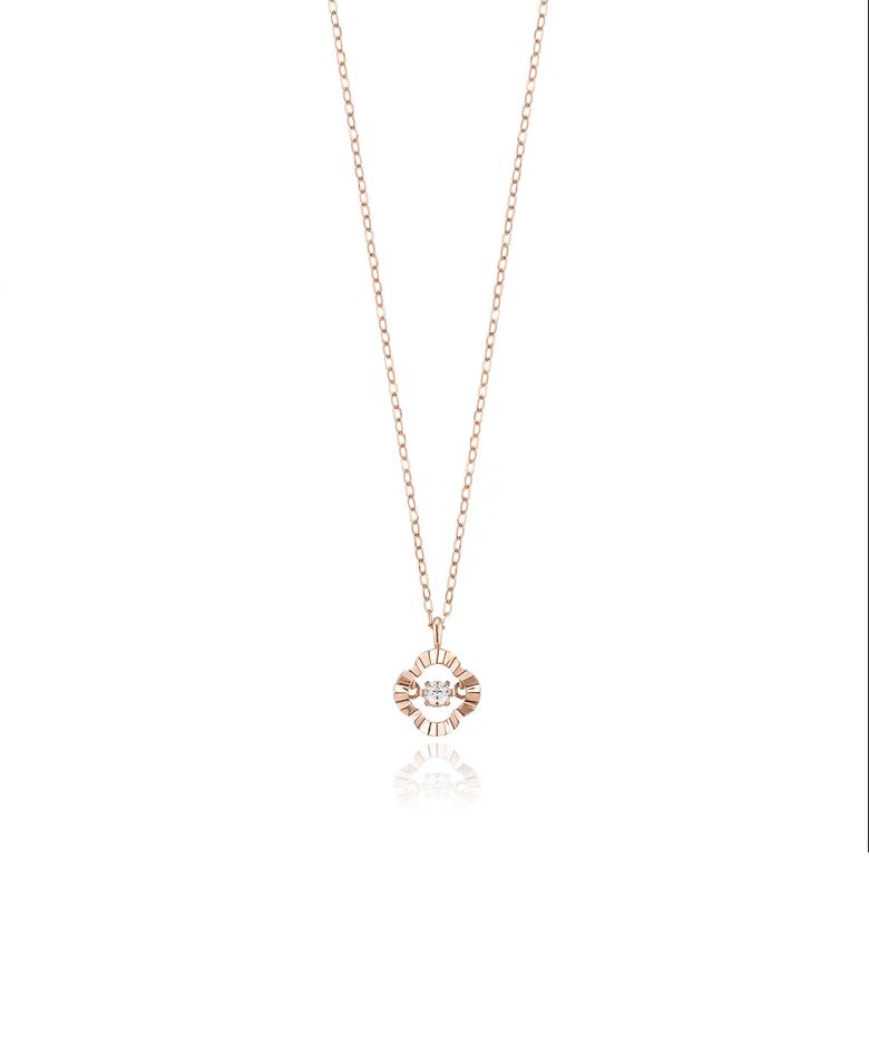 컷팅 클로버 댄싱 다이아 14K 골드 목걸이 LNF25018D