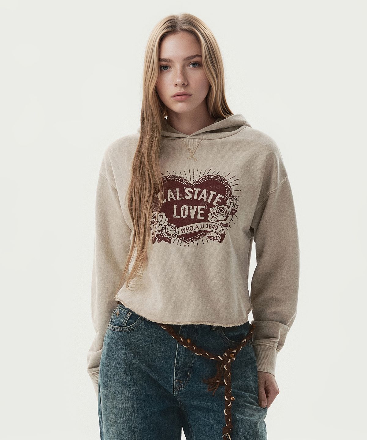 후아유(WHO.A.U) Vintage Crop Hoodie(F) / WHMHG4921F