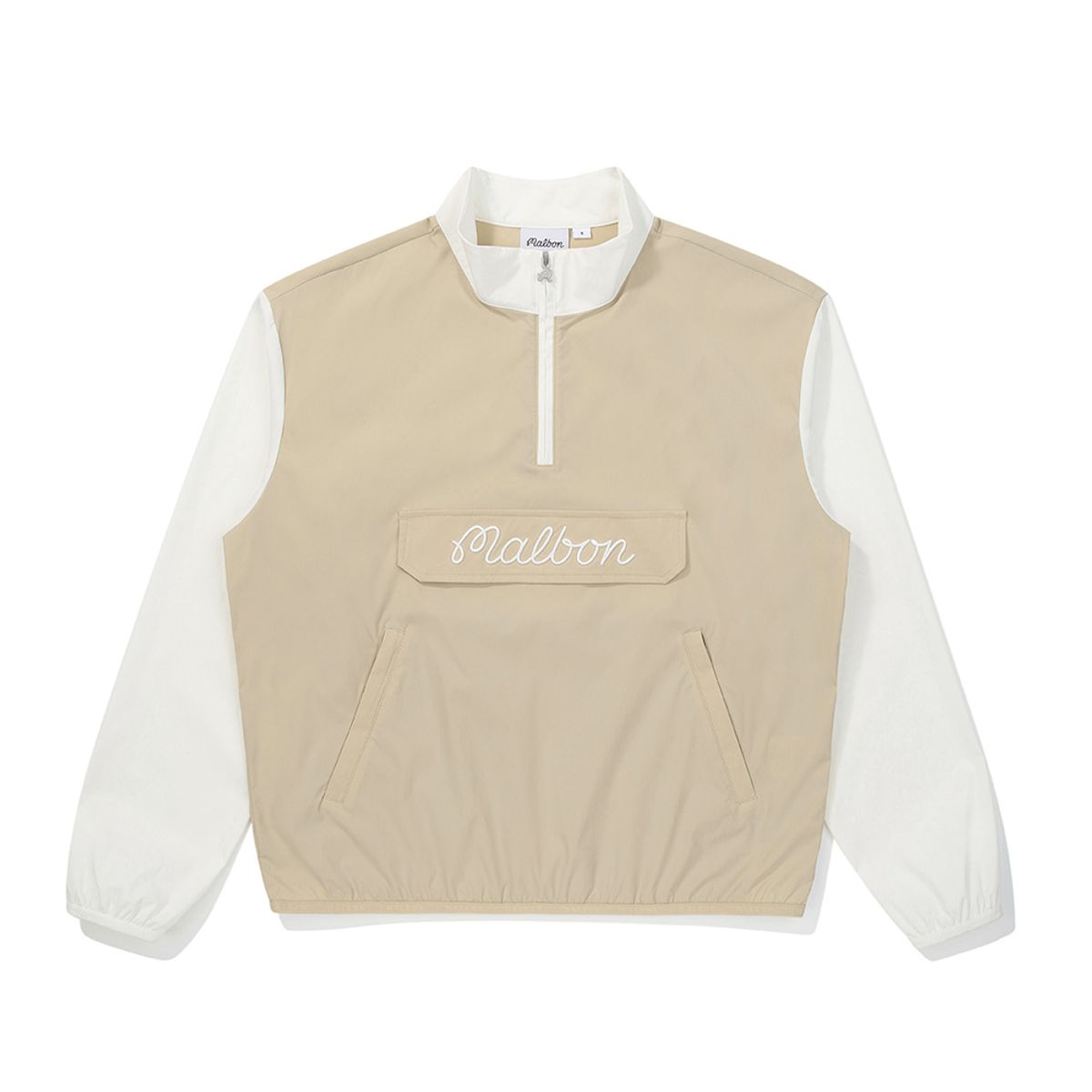 말본 골프(MALBON GOLF) 여성 컬러블럭 쿼터집 아노락 BEIGE (WOMAN)