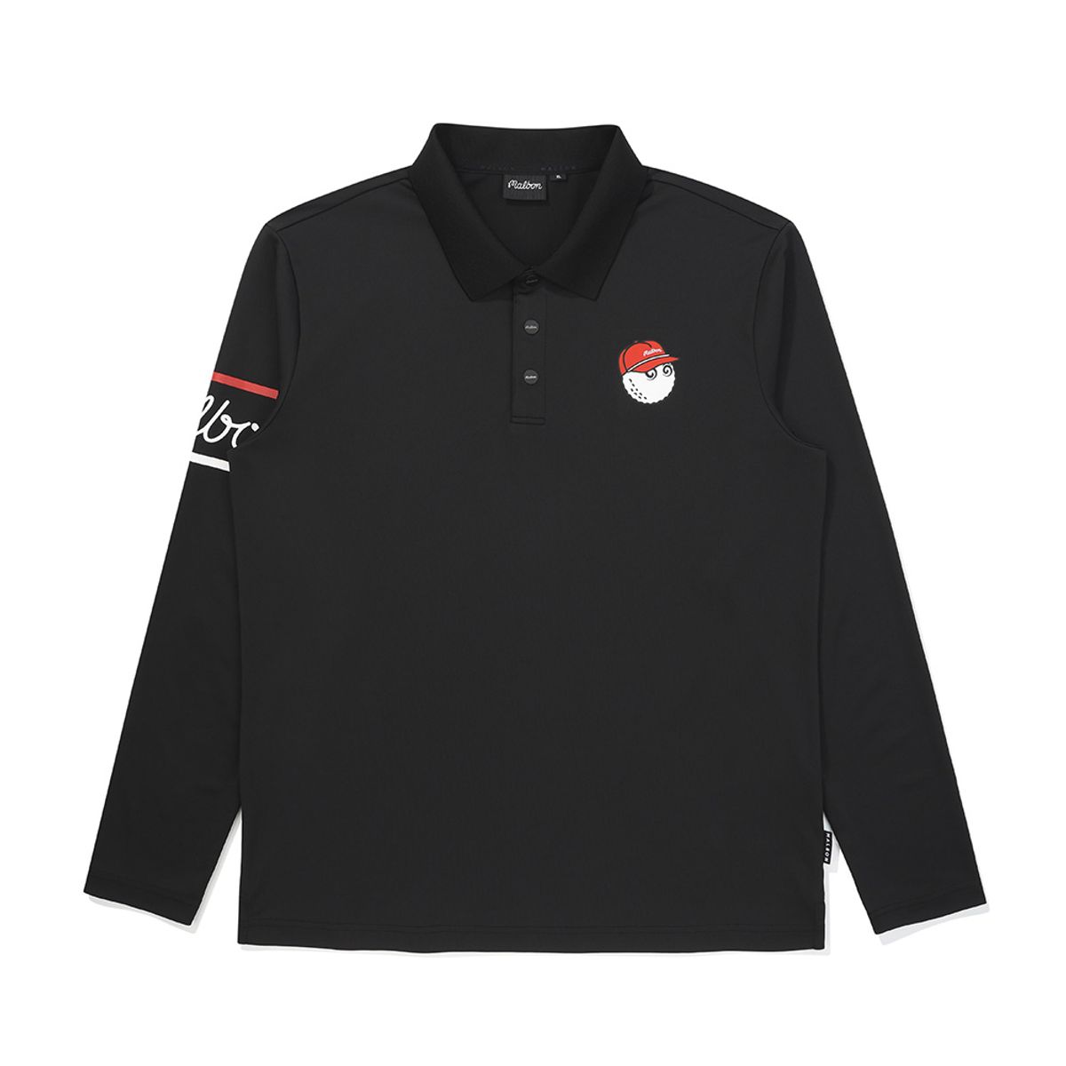 말본 골프(MALBON GOLF) 기능성 소재 긴팔 폴로 티셔츠 BLACK (MAN)