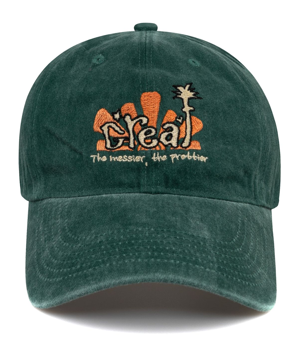 비치스앤크림(BEACHESANDCREAM) Creaf Stone-Washed Ball cap-Green