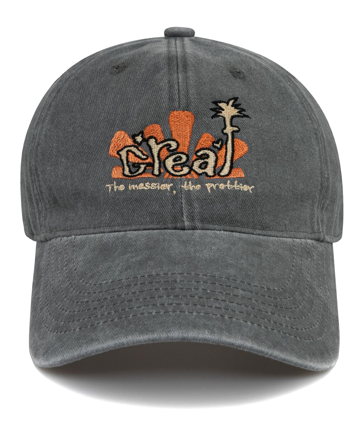 비치스앤크림(BEACHESANDCREAM) Creaf Stone-Washed Ball cap-Gray