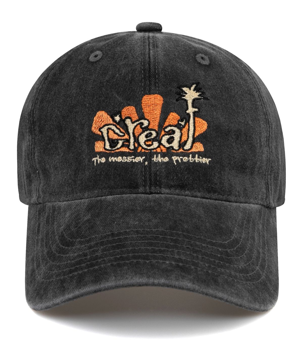 비치스앤크림(BEACHESANDCREAM) Creaf Stone-Washed Ball cap-Charcoal