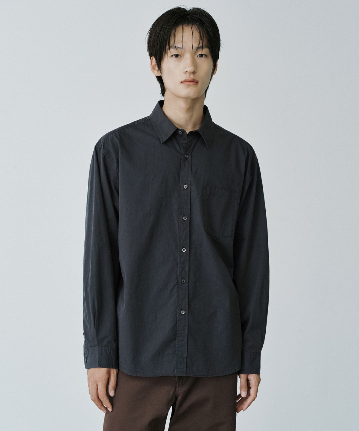 브랜디드(BRANDED) EASY COTTON SHIRT [INK BLACK]
