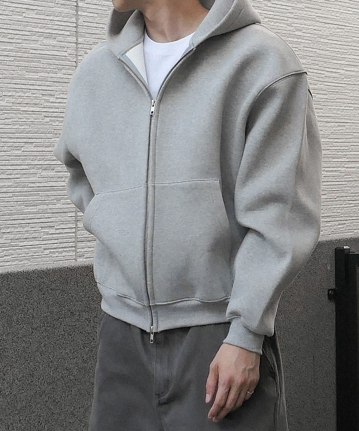 브랜디드(BRANDED) CLOUD HOODIE ZIP-UP [MELANGE GRAY]