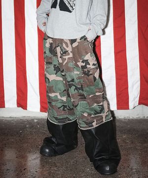 DETACHABLE CAMO PANTS GREEN