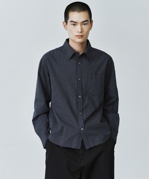 [스토커즈X브랜디드] PINTER CROP CHECK SHIRT [NAVY]