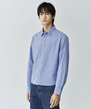 [스토커즈X브랜디드] PINTER CROP CHECK SHIRT [BLUE]