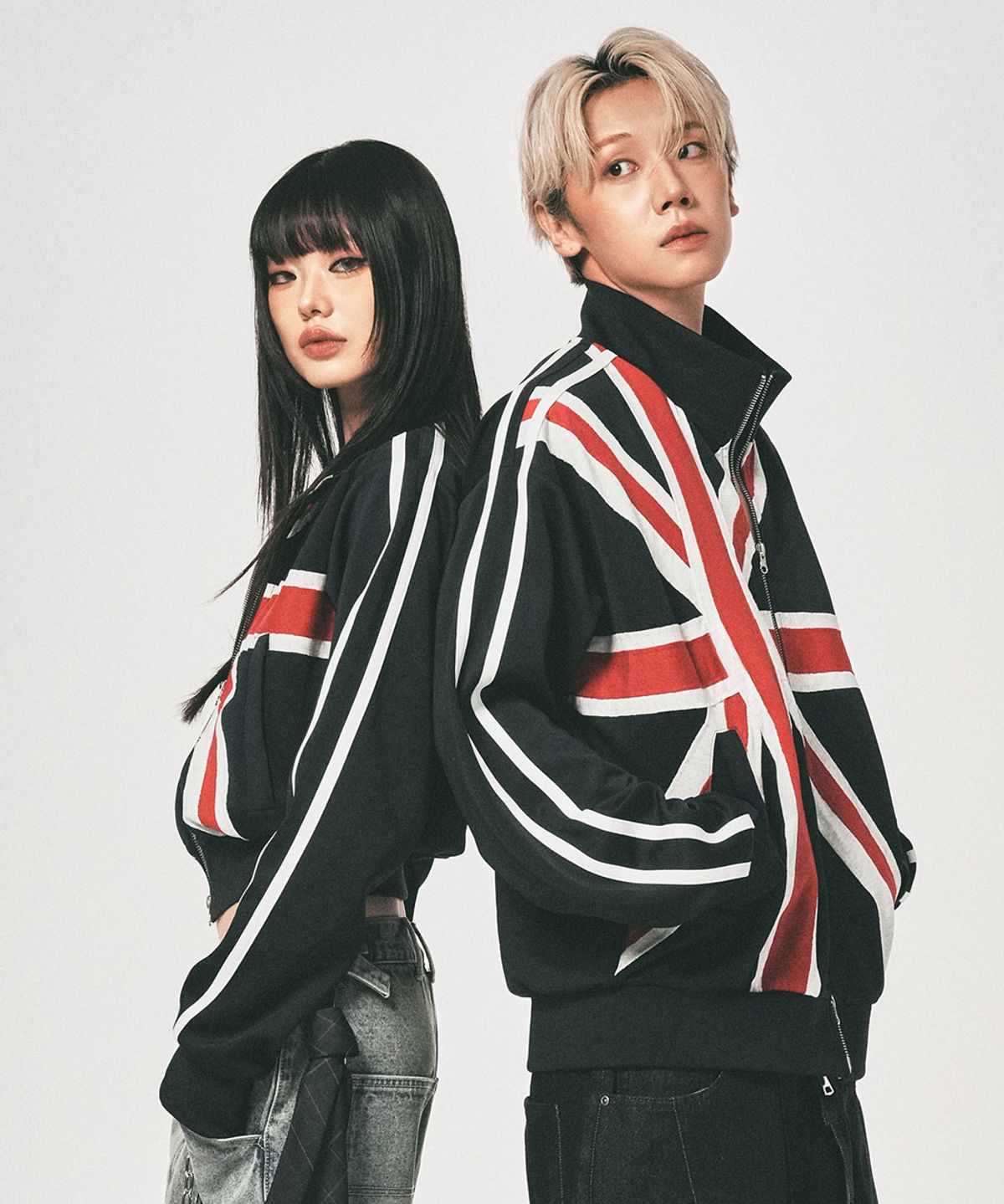 스키즘 인듀싱(SCHISM INDUCING) UNION JACK TRACK TOP NAVY