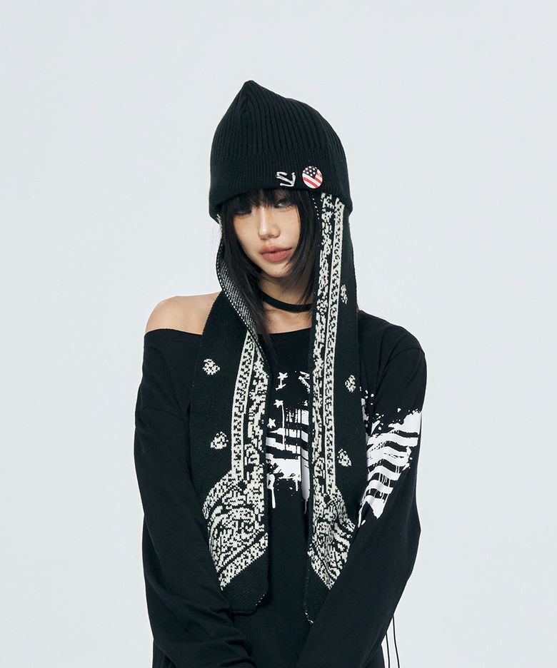 BANDANA TRAPPER BEANIE BLACK