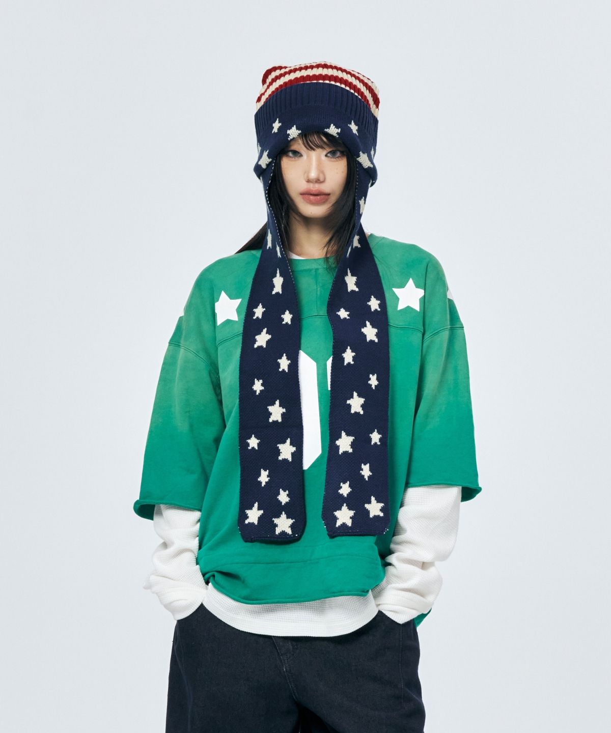 스키즘 인듀싱(SCHISM INDUCING) STAR TRAPPER BEANIE NAVY
