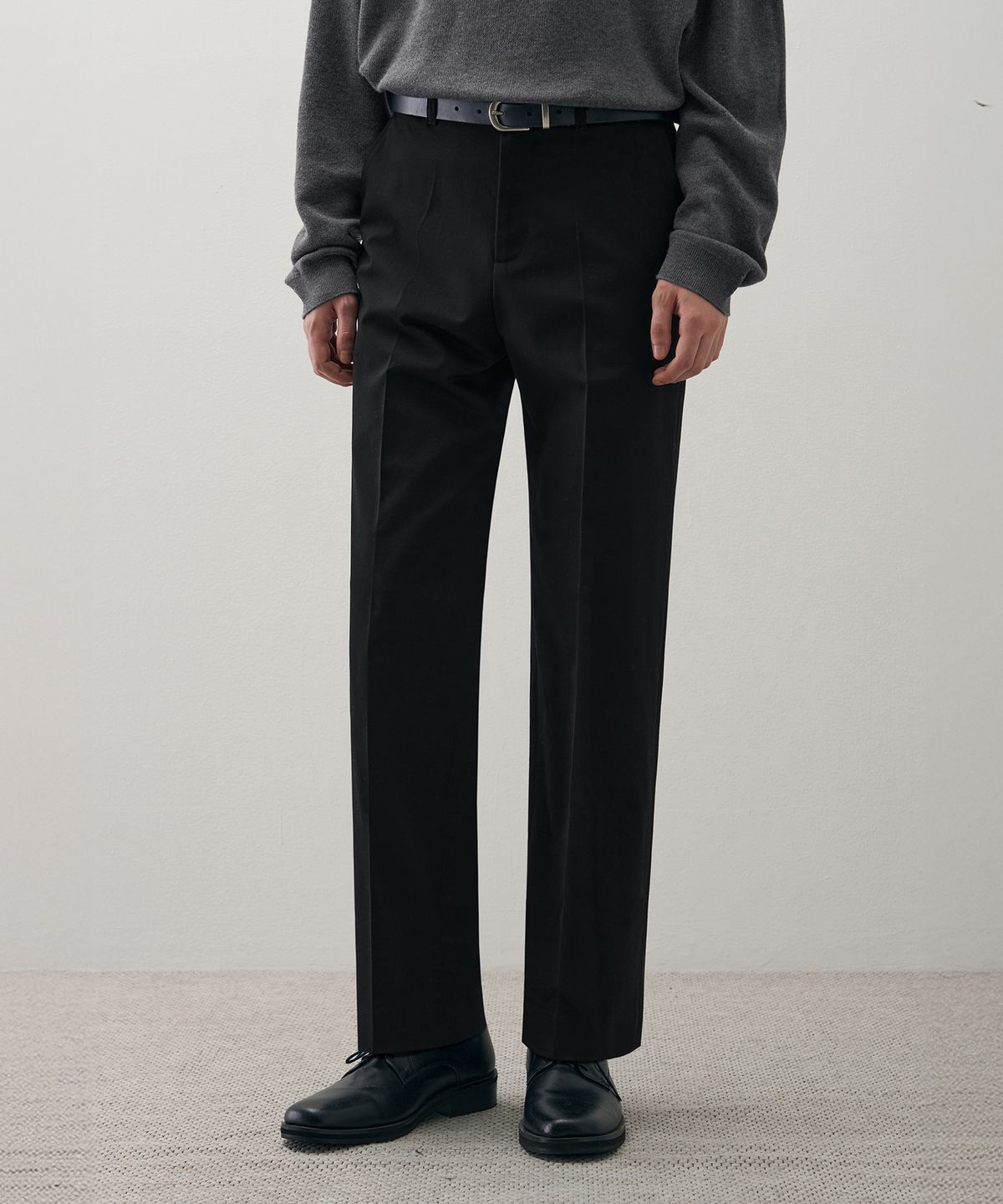 드로우핏(DRAW FIT) 도브 울 릴렉스 스트레이트 슬랙스 [BLACK]