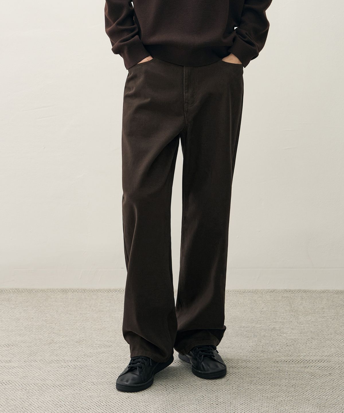 드로우핏(DRAW FIT) 유주얼 세미 와이드 데님 팬츠 [BROWN]