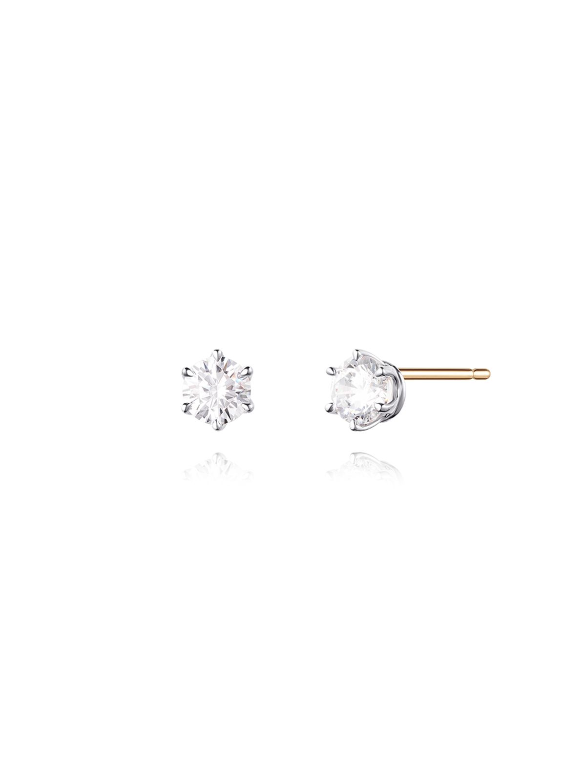 스톤헨지(STONEHENGE) Vela 14K 화이트골드 3부 랩다이아귀걸이 SA25C58K