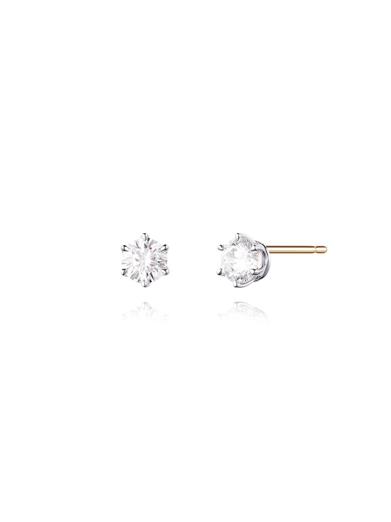 Vela 14K 화이트골드 3부 랩다이아귀걸이 SA25C58K